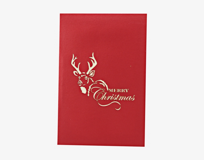 Santa Claus Reindeer 3d Card - Reindeer, transparent png download