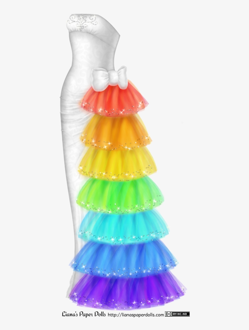 A Strapless White Satin Gown With A Subtle Scroll Pattern - Png Rainbow Dress, transparent png download
