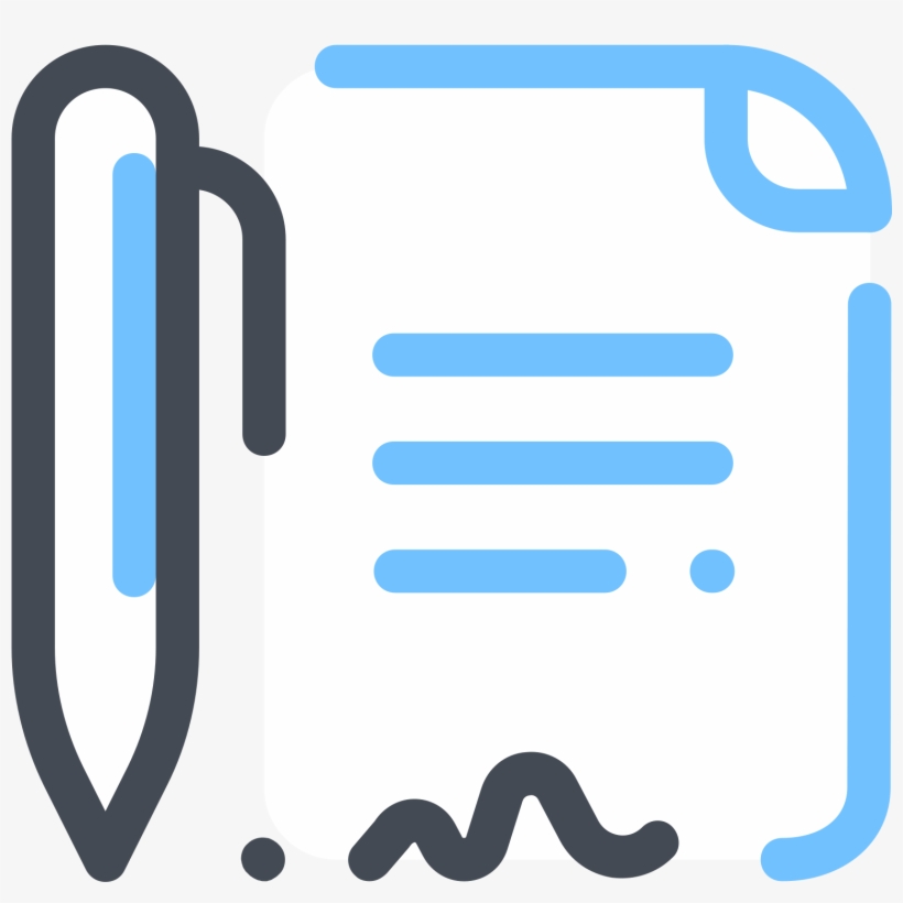 Sign Document Icon - Icon, transparent png download