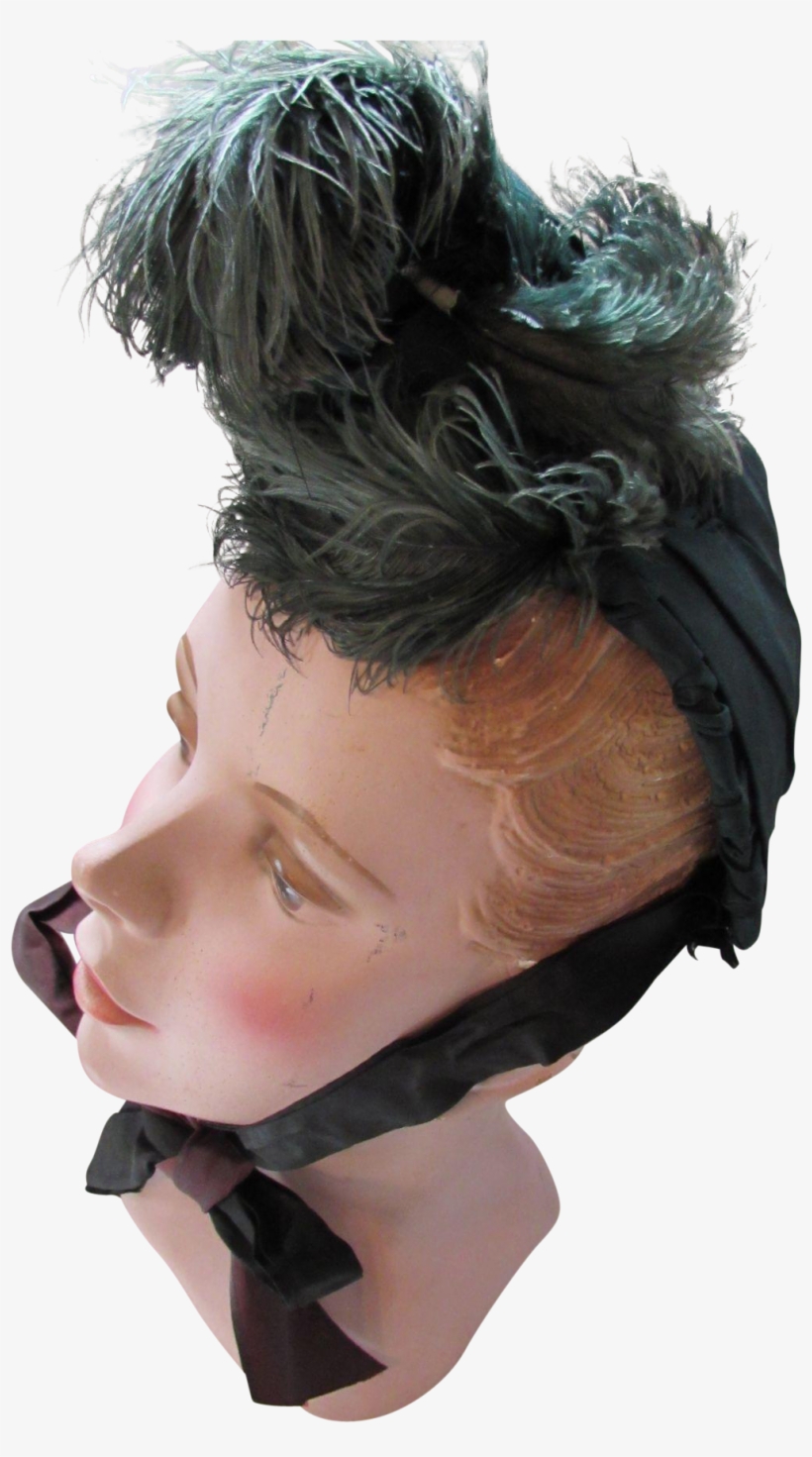 Amazing Victorian Era Capote Bonnet Hat In Forest Green - Hat, transparent png download