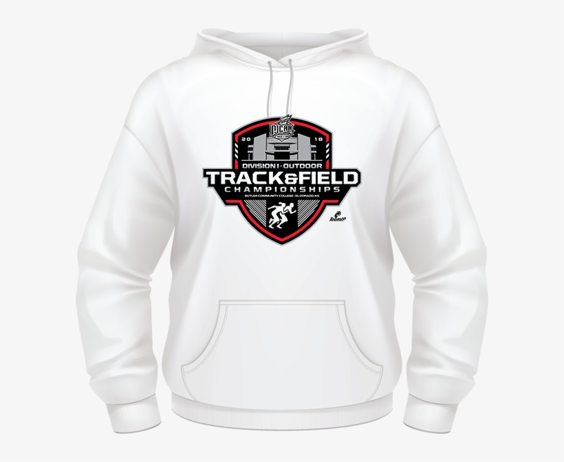 2018 Njcaa Track Di Championship White Hoodie - White Hoodie, transparent png download