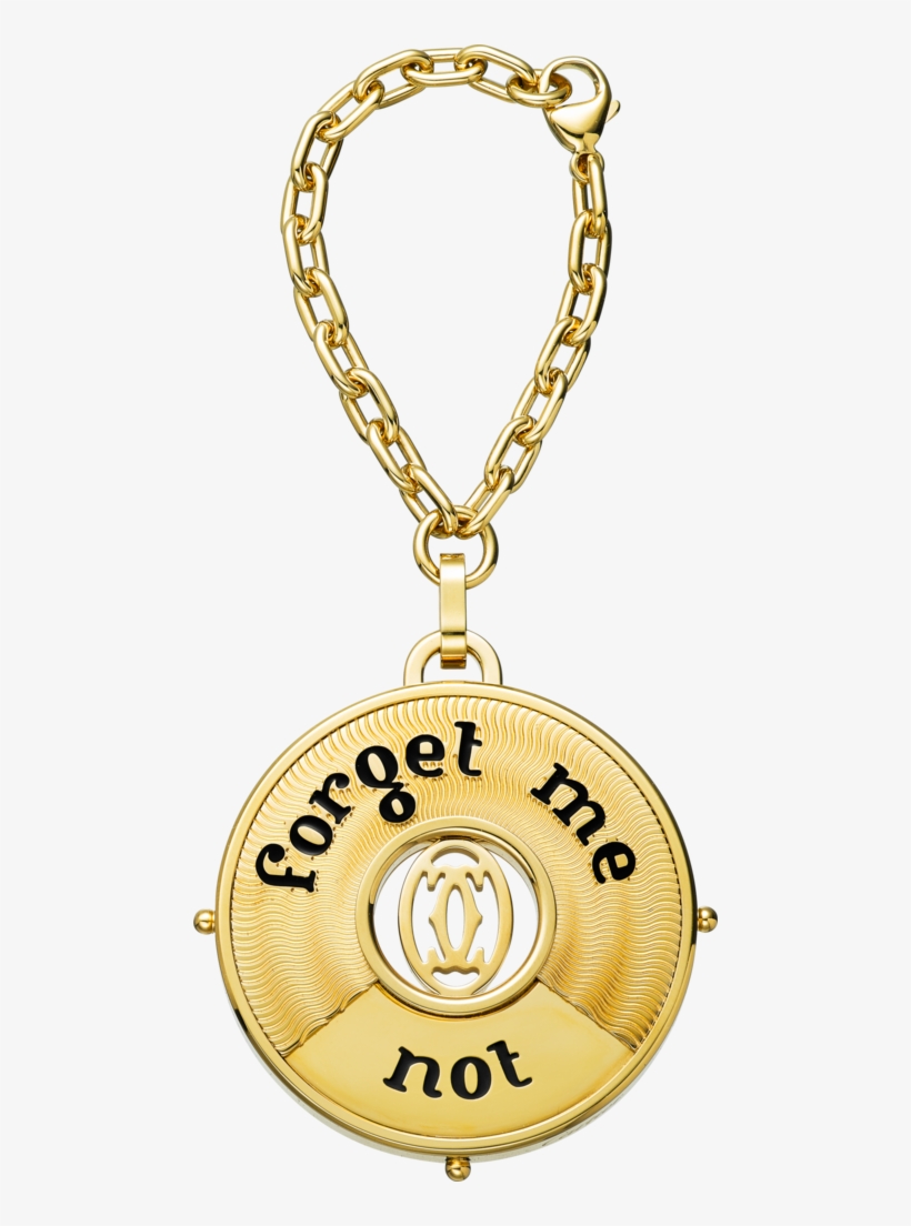 Black C De Cartier Forget Me Not Key Ringmetal, Golden - Keychain, transparent png download