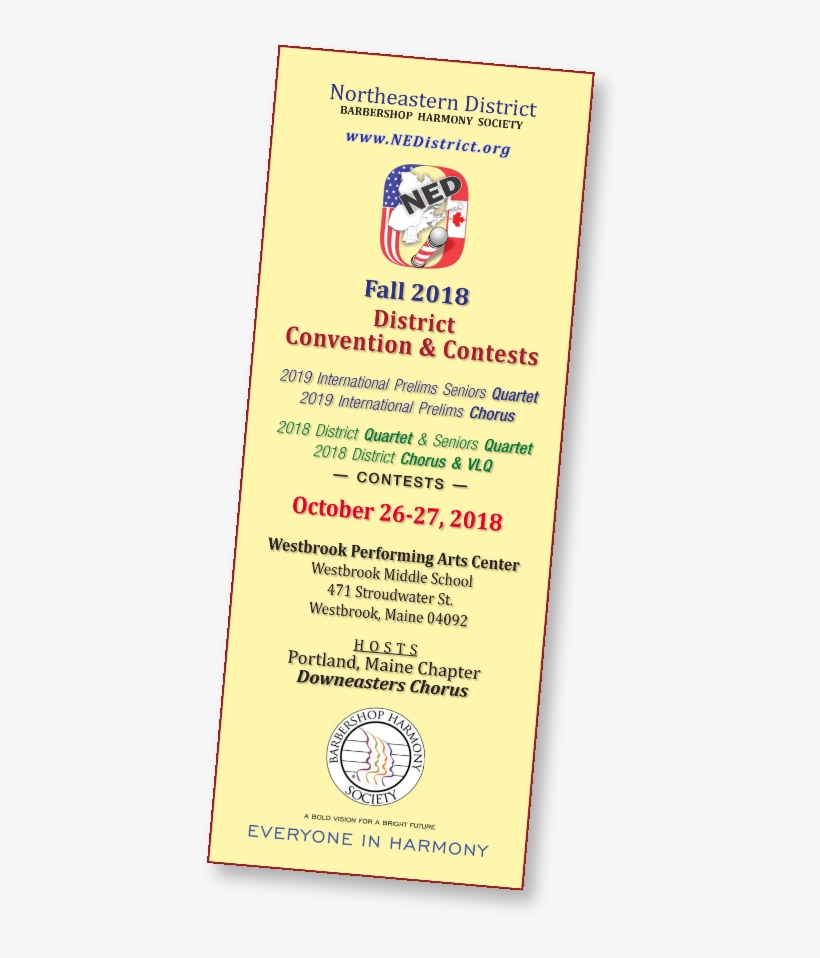 2018 Progcover Websiteads 1 - Barbershop Harmony Society, transparent png download