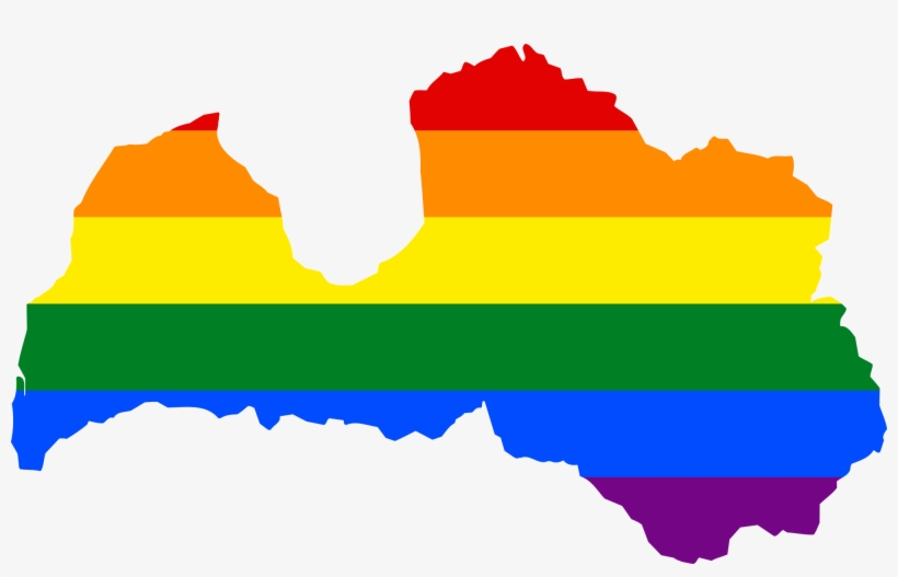 Lgbt Flag Map Of Latvia - Latvia Map Simple, transparent png download