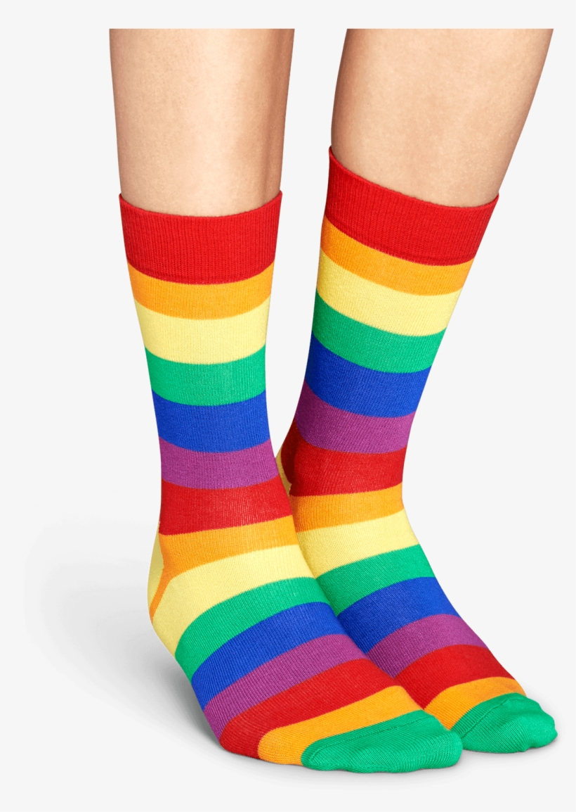 Cool Socks For Gay Pride In Rainbow-coloured Stripes - Happy Socks Pride Socks, transparent png download