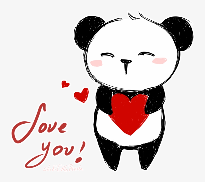 Drawn Panda Cute Panda Love - Cute Panda I Love You, transparent png download