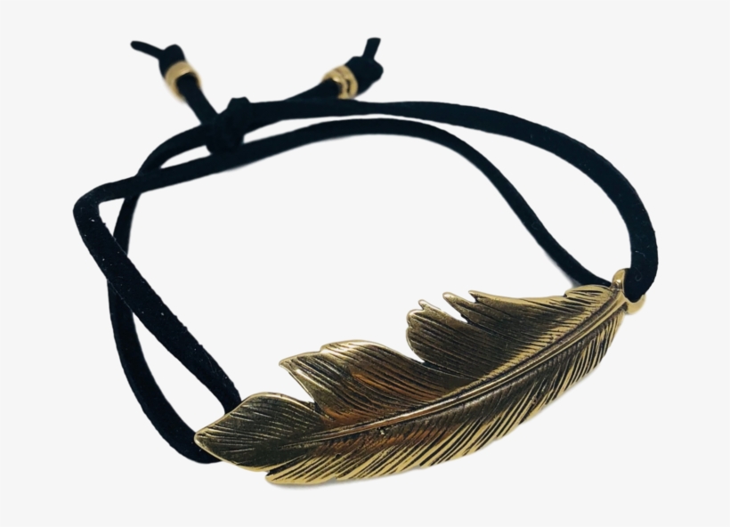 Feather Bracelet Gold, transparent png download
