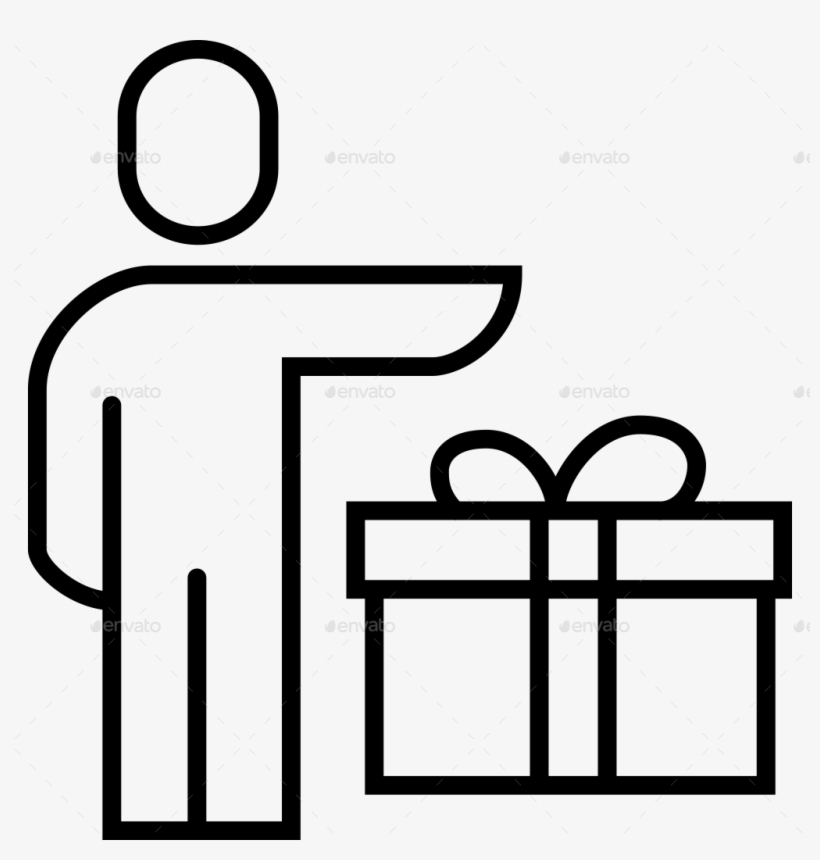 25 Gift Line Icons - Vector Graphics, transparent png download