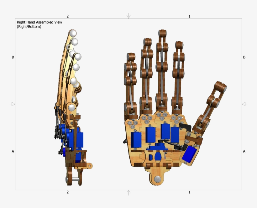 Right Hand Assembly Right-bottom - Laser Cut Robotic Hand, transparent png download