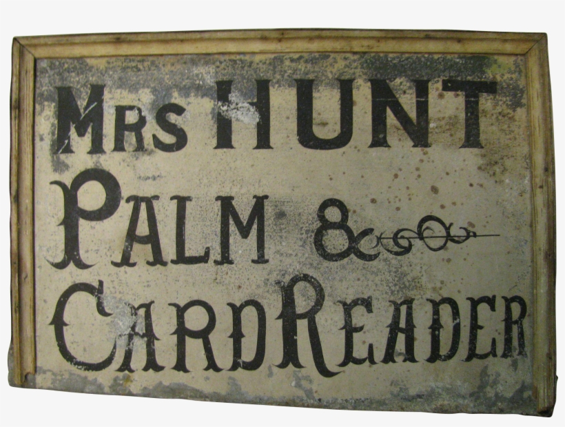 Antique Palm And Card Reader Tin Sign With Wooden Frame - Picture Frame, transparent png download