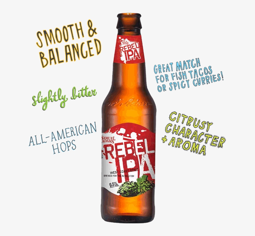 Sam Adams Rebel Ipa Is An All-american Hops Beer, Smooth - Ipa Rebel, transparent png download