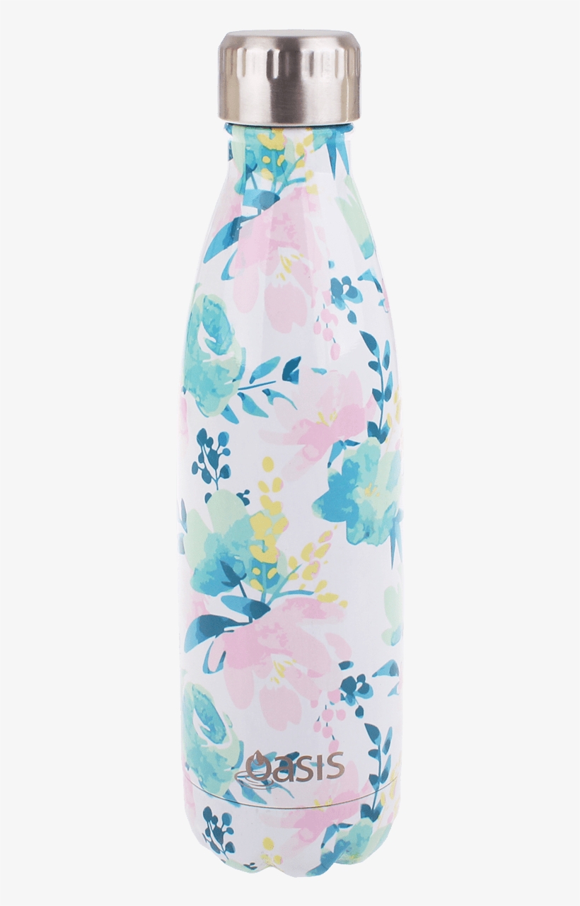 Oasis S/s Insulated Drink Bottle 500ml Floral Lust - Water Bottle, transparent png download