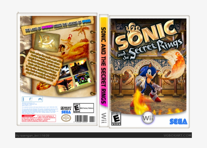 Sonic And The Secret Rings Box Art Cover - Sega Sonic And The Secret Rings - Nintendo Wii [nintendo, transparent png download