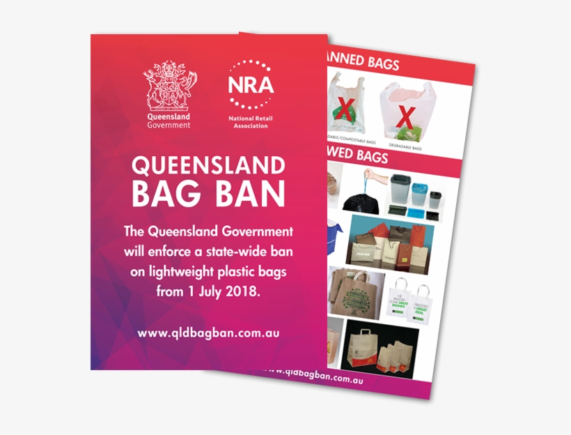 Counter Card - A4 - Queensland Government Plastic Bag Ban Sign, transparent png download