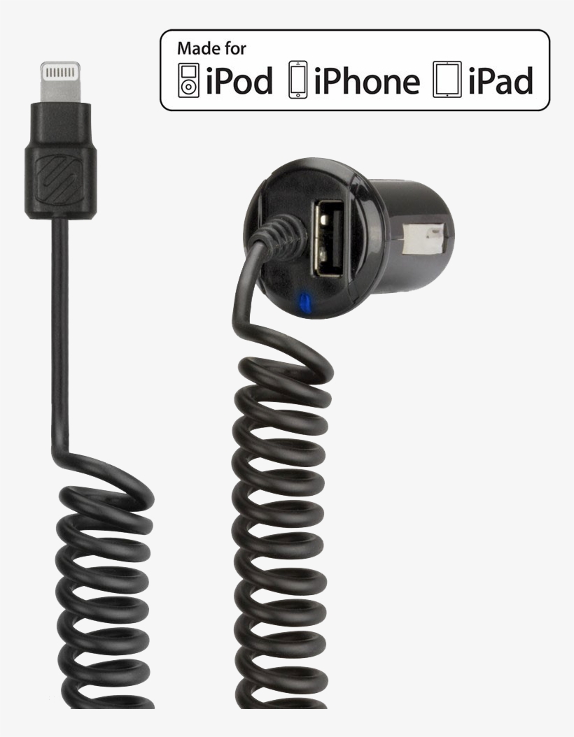 Scosche 12w Car Charger For Lightning Devices W/usb - Scosche Strikedrive 12w + 12w - Car Charger For Lightning, transparent png download