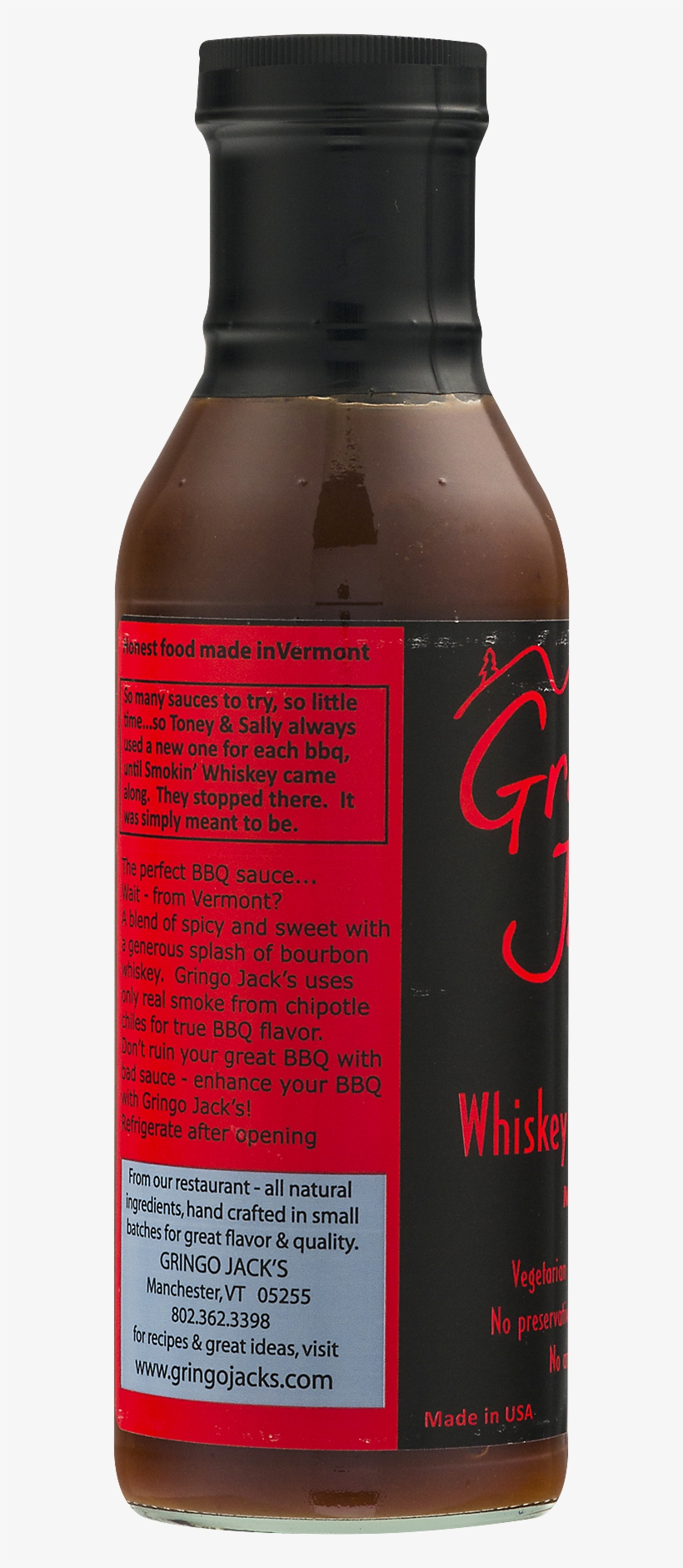 Gringo Jack's Bbq Sauce - Gringo Jack's Whiskey Bbq Sauce, Medium - 12 Fl Oz, transparent png download