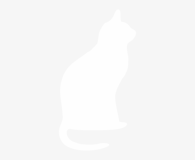 White Cat Silhouette Hi 0 - White Silhouette Of A Cat, transparent png download