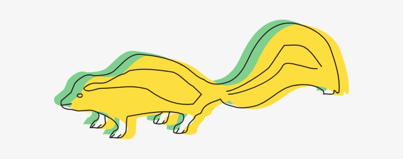 Yellow And Green Skunk Outline Svg Clip Arts 600 X, transparent png download