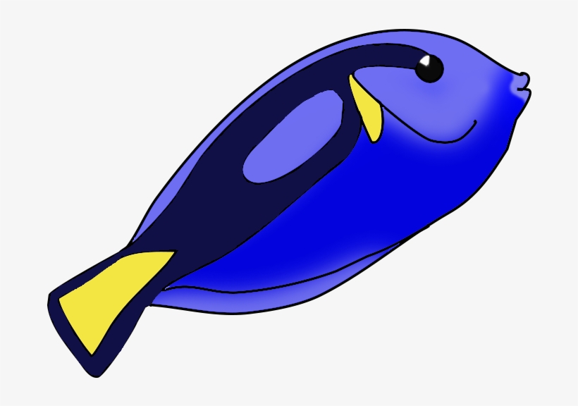 Turning Salt Water Fish - Blue Tang Clip Art, transparent png download