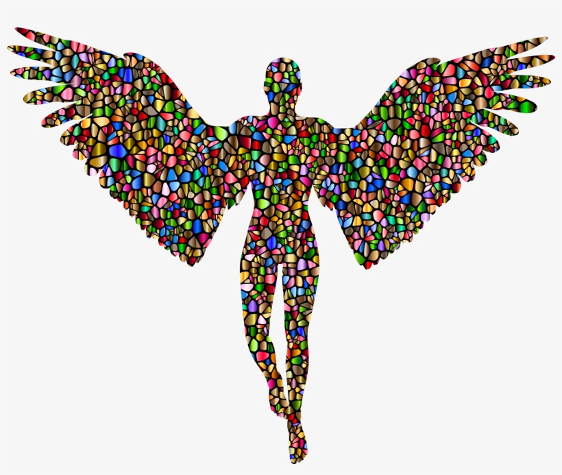 This Free Icons Png Design Of Chromatic Tiled Angel, transparent png download