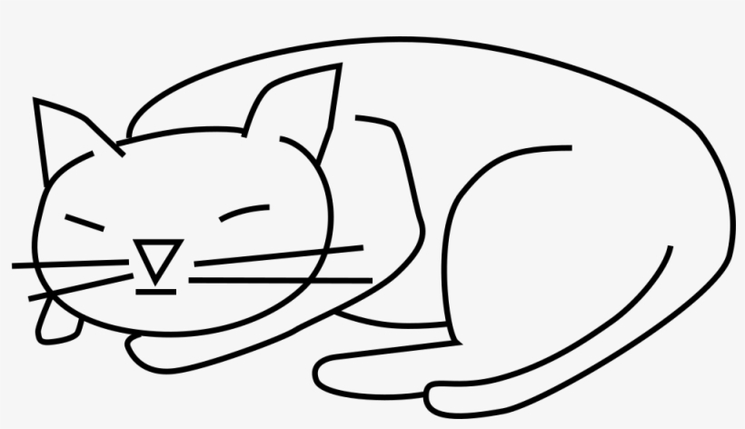 Sleeping Cat Free Vector - Cat Clip Art, transparent png download