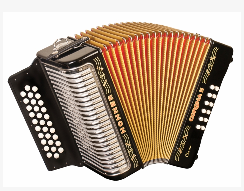 Acordeon 31b 12b La Re Sol Rojo A5603 - Hohner Corona Ii Classic Black, transparent png download