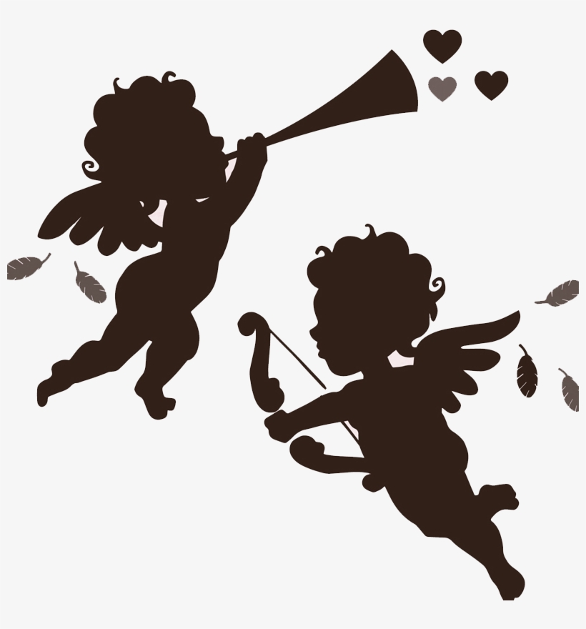 Black And White Stock Angel Sing Transprent Png Free - Angel Silhouette, transparent png download