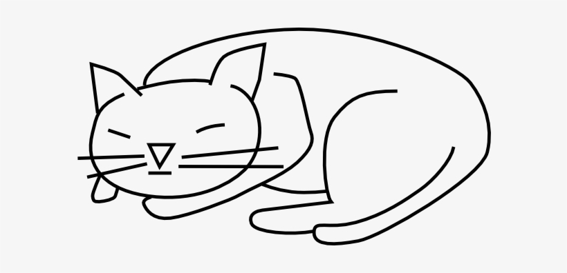 Sleeping Cat Svg Clip Arts 600 X 316 Px, transparent png download