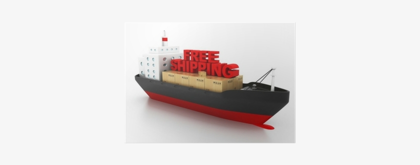 Free Shipping Concept, Containers Cargo Ship - Ship, transparent png download
