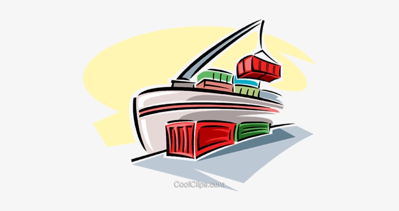 Cargo Ship Unloading Shipping Crates - Graphic Design, transparent png download