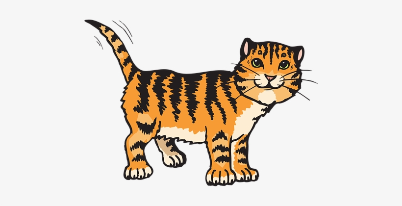 Cat Stripes Tiger Animal Tail Whiskers Str - Cat Clipart, transparent png download