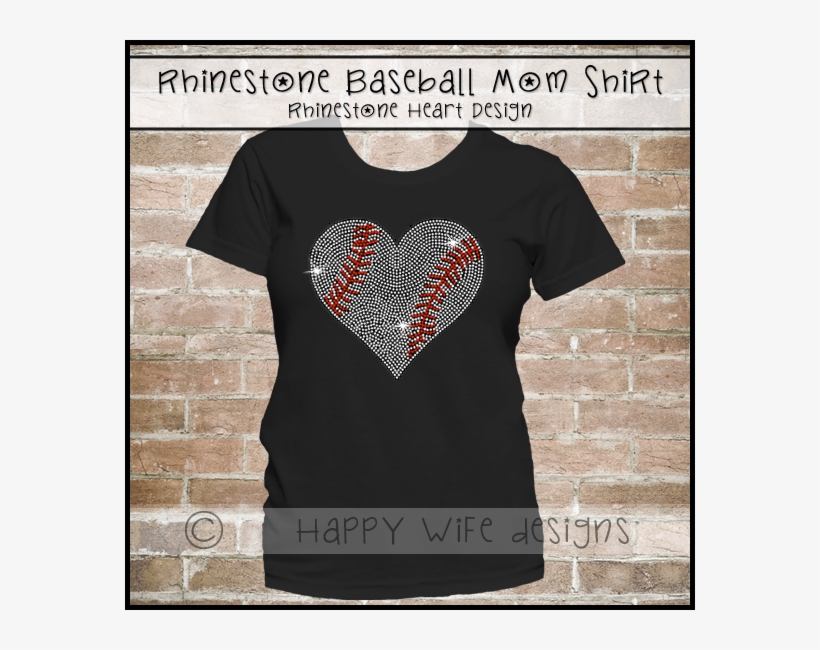 Rhinestone Baseball Mom Shirt With Rhinestone Baseball - Football Tshirts For Mom, transparent png download