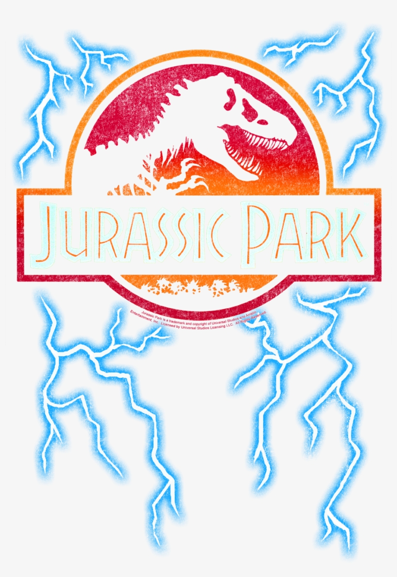 Jurassic Park Lightning Logo Men's Heather T-shirt - Emblem, transparent png download