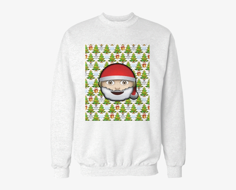 Emoji Christmas Unisex Sweatshirt - Emoji Christmas - Raglan / White/green / 2xl, transparent png download