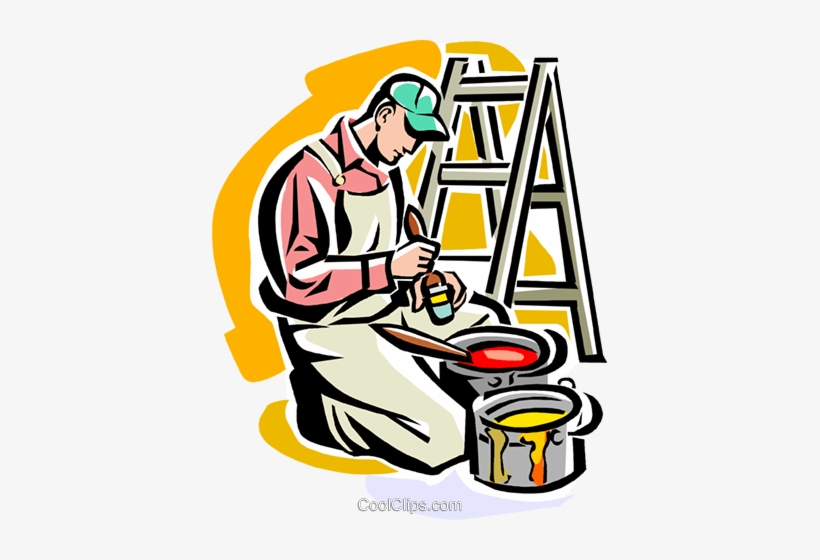 Painter Mixing Paint Royalty Free Vector Clip Art Illustration - Budowlane, transparent png download