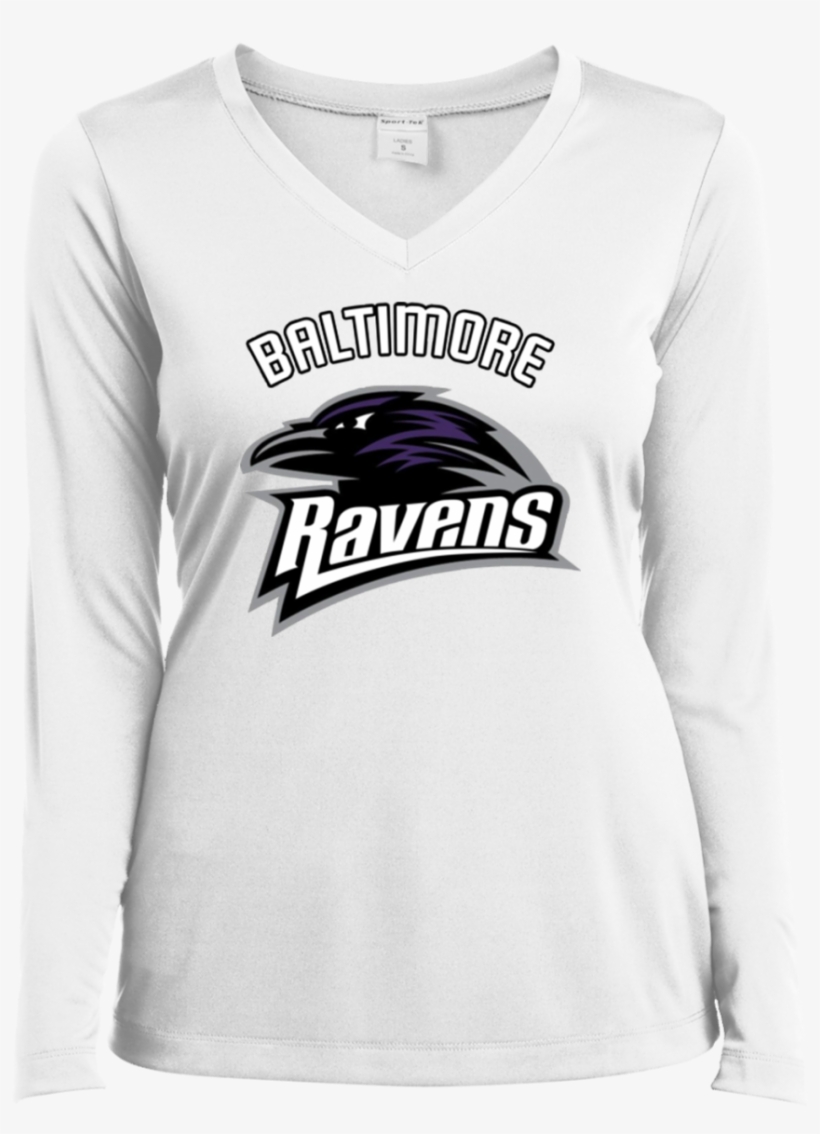 Baltimore Ravens T Shirt Baltimore Ravens Logo Lst353ls - Lupus Looks Like Womens Long Sleeve Vneck, transparent png download