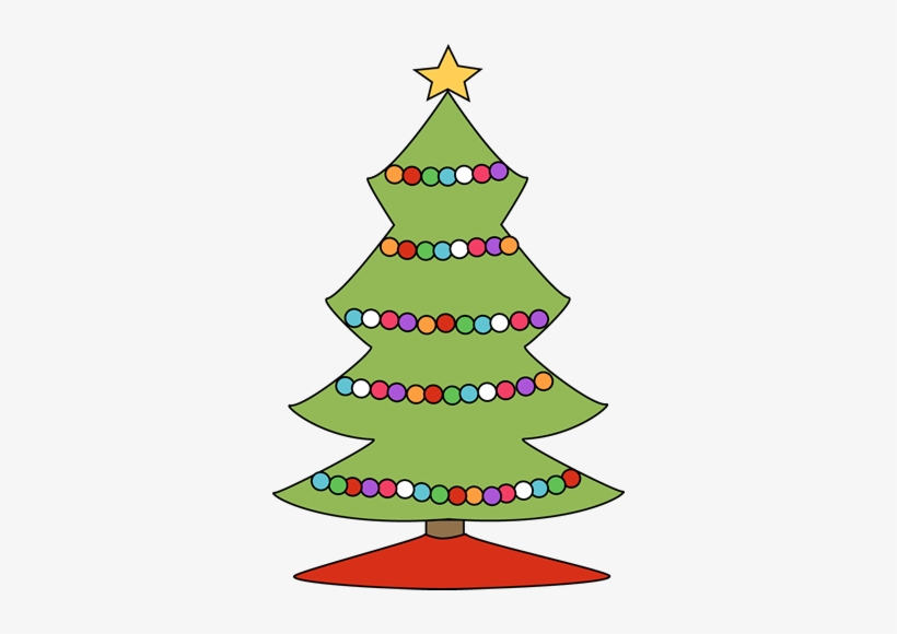 Christmas Tree Clipart Colorful - Christmas Tree With Garland Clip Art, transparent png download