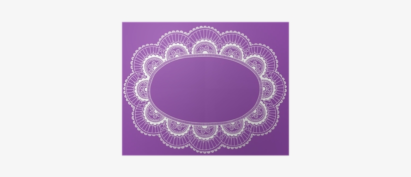 Lace Doily Henna Picture Frame Border Vector Poster - Lace, transparent png download