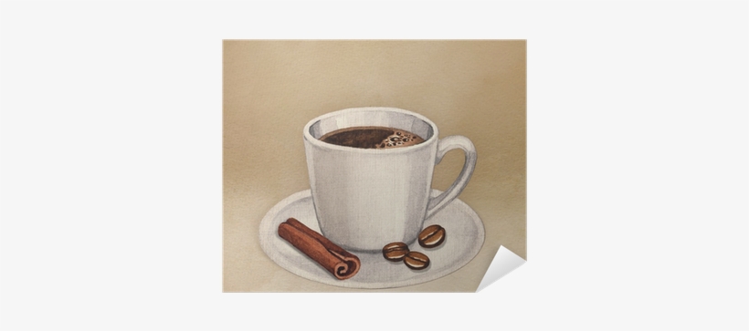 Watercolor Illustration Of Coffee Cup Poster • Pixers® - Coffee, transparent png download