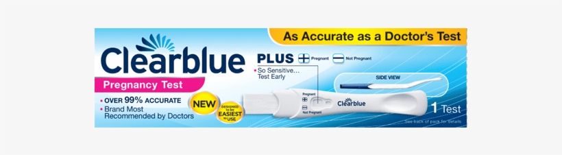Clearblue Plus Pregnancy Test 1 Test - Clearblue Pregnancy Test - Single-pack By Clearblue, transparent png download