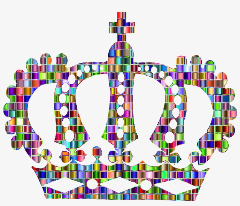 Chromatic Mosaic Royal Crown Big Image Png - Black Crown Png, transparent png download