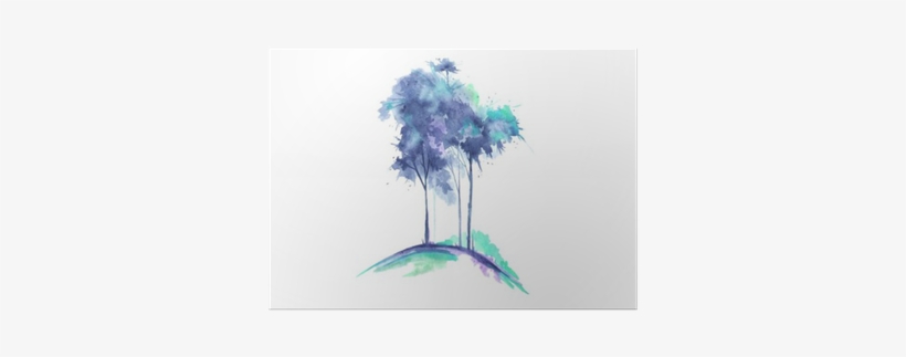 Watercolor Tree Isolated On White Background - Dibujos Acuarela, transparent png download