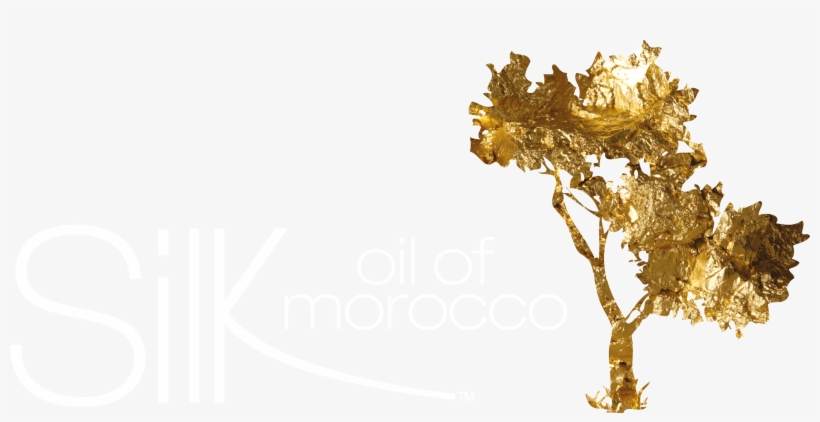 Silk Oil Of Morocco Official Logo [all White With Gold - Argan Oil, transparent png download