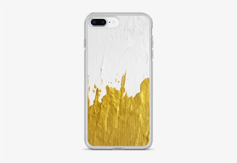 Gold Paint On White Iphone Case - Gold, transparent png download