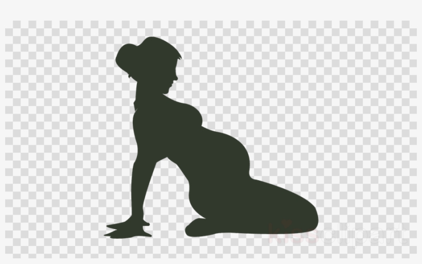 Silueta Mujer Embarazada Sentada Clipart Silhouette - Clip Art, transparent png download