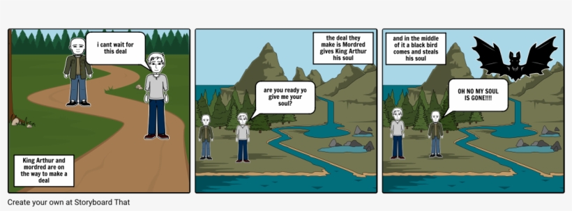 Mordred Gives Arthur His Soul - Cartoon, transparent png download