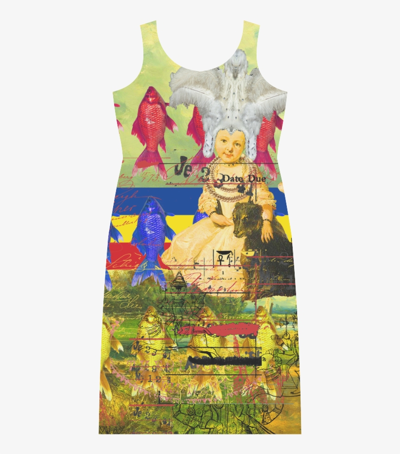 The White Feather Headdress Sleeveless Open Fork Long - Dress, transparent png download