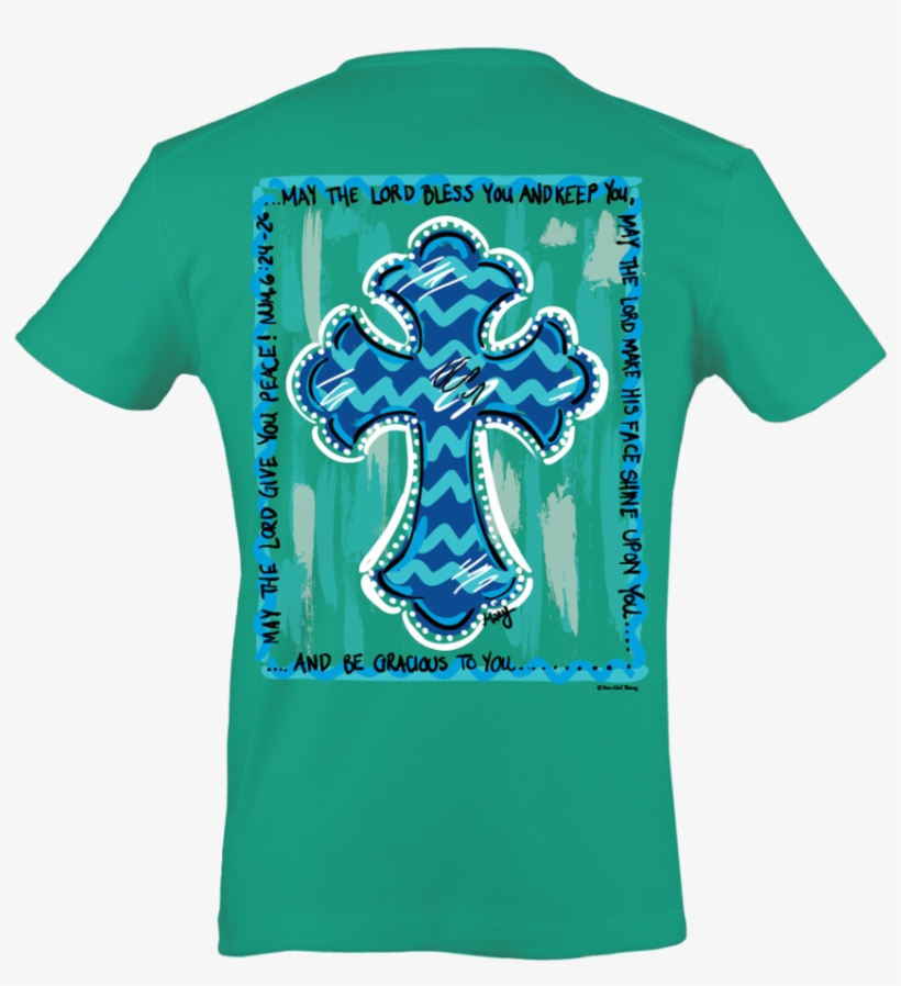 Itsa Girl Thing Chevron Cross May God Bless You Christian - Itsa Girl Thing, transparent png download