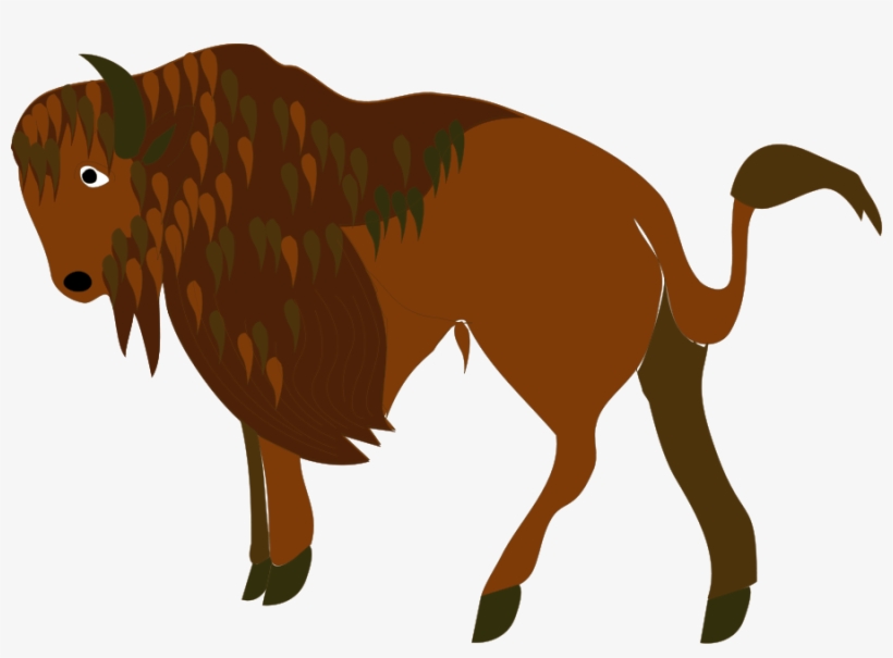 Buffalo Silhouette Clip Art Clipartsco - Bison Cartoon Png, transparent png download