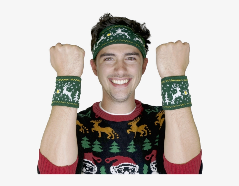 "ugly Sweater Sweatband & Wristbands" 3 Piece Set - Holiday Party Ugly Sweater Sweatband And Wristbands,, transparent png download